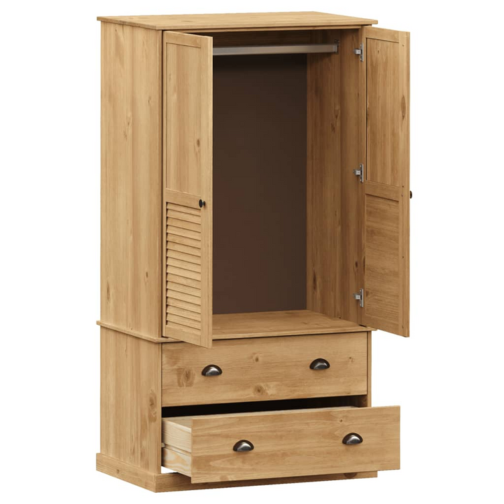 VIGO Solid Pine Wood Wardrobe 90x55x176 cm - Spacious Storage Closet with Drawers & Metal Handles - Premium  from Home Treasures - Just £395.99! Shop now at Home Treasures