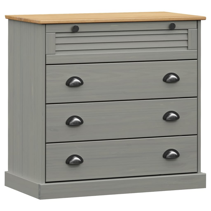 VIGO Solid Wood Pine Chest of Drawers in Grey 80x40x76 cm - Stylish Storage for Your Home - Premium  from Home Treasures - Just £168.99! Shop now at Home Treasures