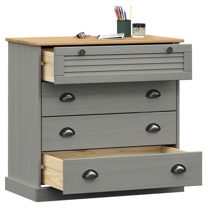 VIGO Solid Wood Pine Chest of Drawers in Grey 80x40x76 cm - Stylish Storage for Your Home - Premium  from Home Treasures - Just £168.99! Shop now at Home Treasures