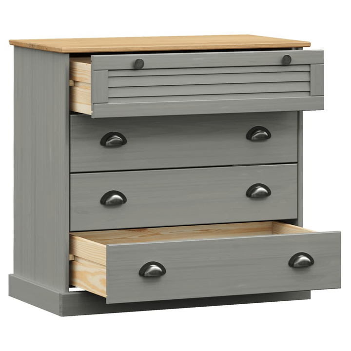 VIGO Solid Wood Pine Chest of Drawers in Grey 80x40x76 cm - Stylish Storage for Your Home - Premium  from Home Treasures - Just £168.99! Shop now at Home Treasures