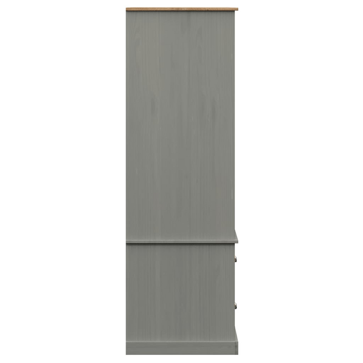 VIGO Solid Pine Wood Wardrobe in Grey - 90x55x176 cm | Ample Storage & Stylish Design - Premium  from Home Treasures - Just £398.99! Shop now at Home Treasures