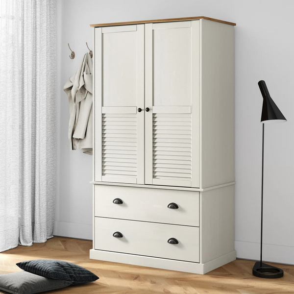 VIGO Solid Pine Wardrobe in White - 90x55x176 cm | Elegant & Spacious Storage Solution - Premium  from Home Treasures - Just £403.99! Shop now at Home Treasures