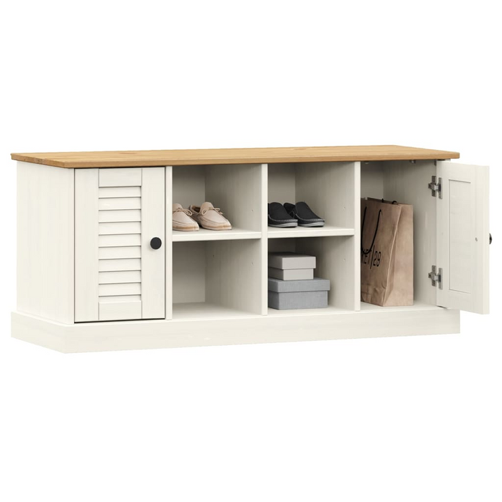 VIGO Shoe Bench in White - 106x35x45 cm, Solid Pine Wood, Modern Entryway Storage Solution - Premium  from Home Treasures - Just £118.99! Shop now at Home Treasures