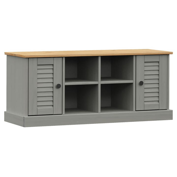 VIGO Shoe Bench in Grey - 106x35x45 cm - Solid Pine Wood with Ample Storage and Elegant Metal Knobs - Premium  from Home Treasures - Just £99.99! Shop now at Home Treasures