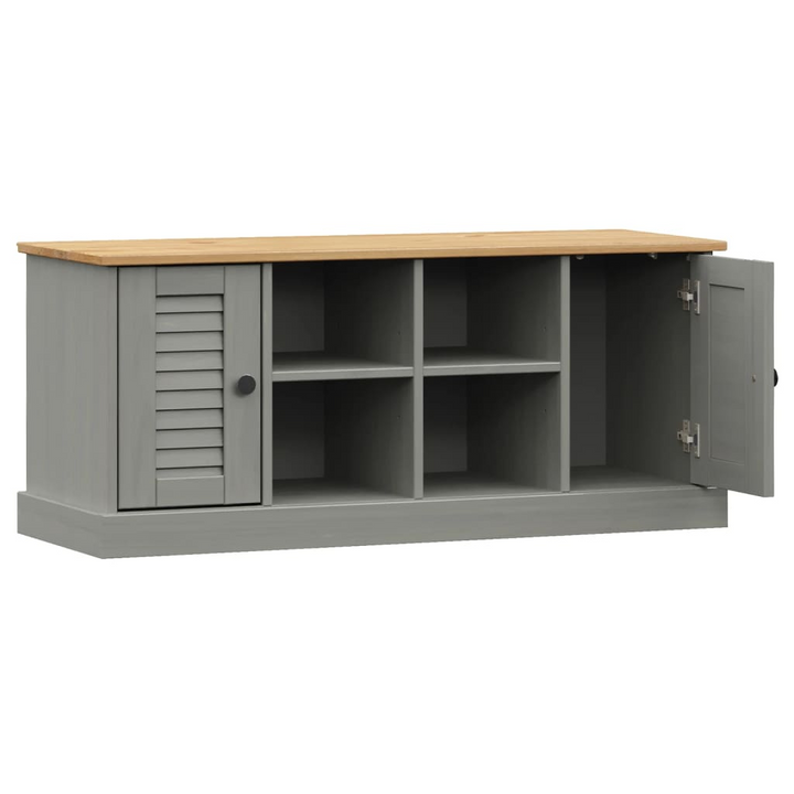 VIGO Shoe Bench in Grey - 106x35x45 cm - Solid Pine Wood with Ample Storage and Elegant Metal Knobs - Premium  from Home Treasures - Just £99.99! Shop now at Home Treasures