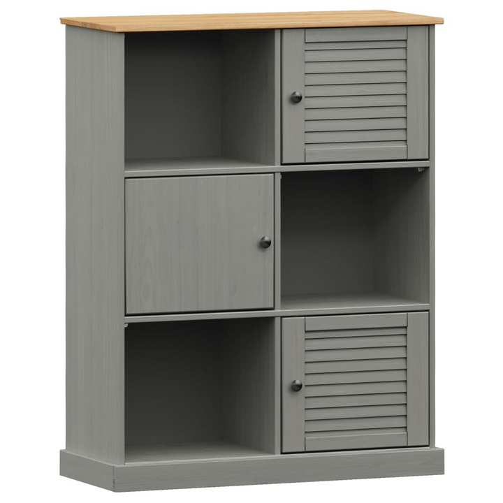 VIGO Bookcase in Grey 90x35x114.5 cm | Solid Pine Wood Storage with Rustic Charm - Durable & Stylish - Premium  from Home Treasures - Just £147.99! Shop now at Home Treasures