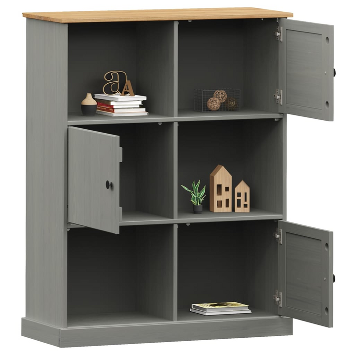 VIGO Bookcase in Grey 90x35x114.5 cm | Solid Pine Wood Storage with Rustic Charm - Durable & Stylish - Premium  from Home Treasures - Just £147.99! Shop now at Home Treasures