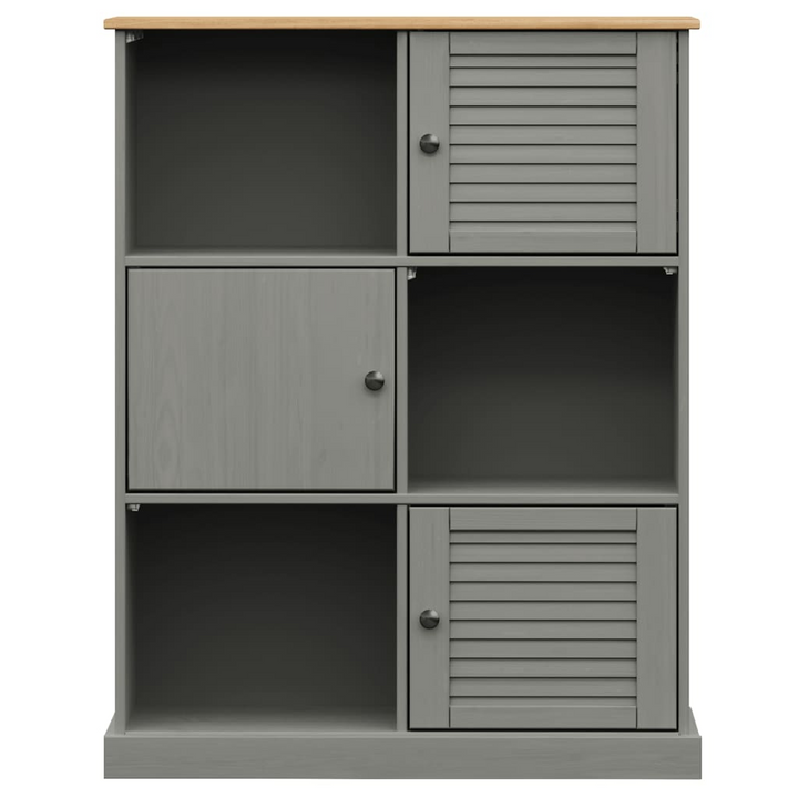 VIGO Bookcase in Grey 90x35x114.5 cm | Solid Pine Wood Storage with Rustic Charm - Durable & Stylish - Premium  from Home Treasures - Just £147.99! Shop now at Home Treasures