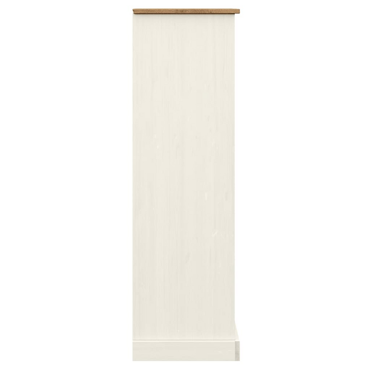 VIGO Solid Wood Pine Bookcase in White - 6 Compartments, Rustic Charm, 90x35x114.5 cm - Durable Storage Solution - Premium  from Home Treasures - Just £181.99! Shop now at Home Treasures