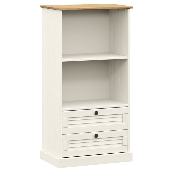 VIGO White Solid Pine Wood Bookcase - 60x35x114.5 cm | Rustic Charm, Ample Storage - Premium  from Home Treasures - Just £169.99! Shop now at Home Treasures