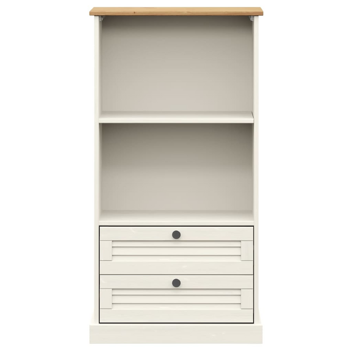 VIGO White Solid Pine Wood Bookcase - 60x35x114.5 cm | Rustic Charm, Ample Storage - Premium  from Home Treasures - Just £169.99! Shop now at Home Treasures