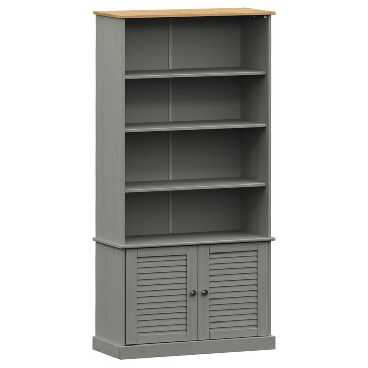 VIGO Grey Bookcase 85x35x170 cm | Solid Pine Wood | Rustic Charm & Ample Storage - Premium  from Home Treasures - Just £240.99! Shop now at Home Treasures