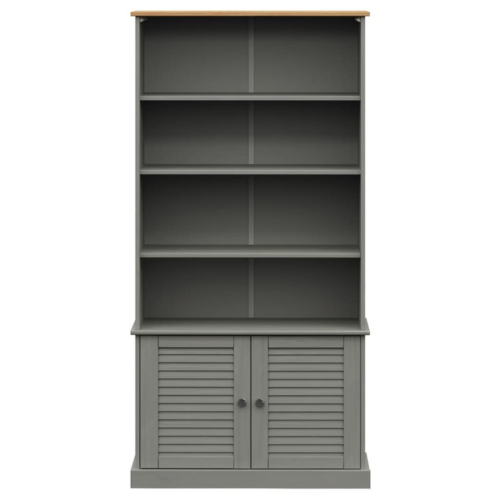 VIGO Grey Bookcase 85x35x170 cm | Solid Pine Wood | Rustic Charm & Ample Storage - Premium  from Home Treasures - Just £240.99! Shop now at Home Treasures