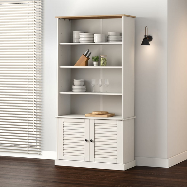 VIGO White Bookcase - 85x35x170 cm - Solid Pine, Rustic Charm & Ample Storage - Premium  from Home Treasures - Just £329.99! Shop now at Home Treasures