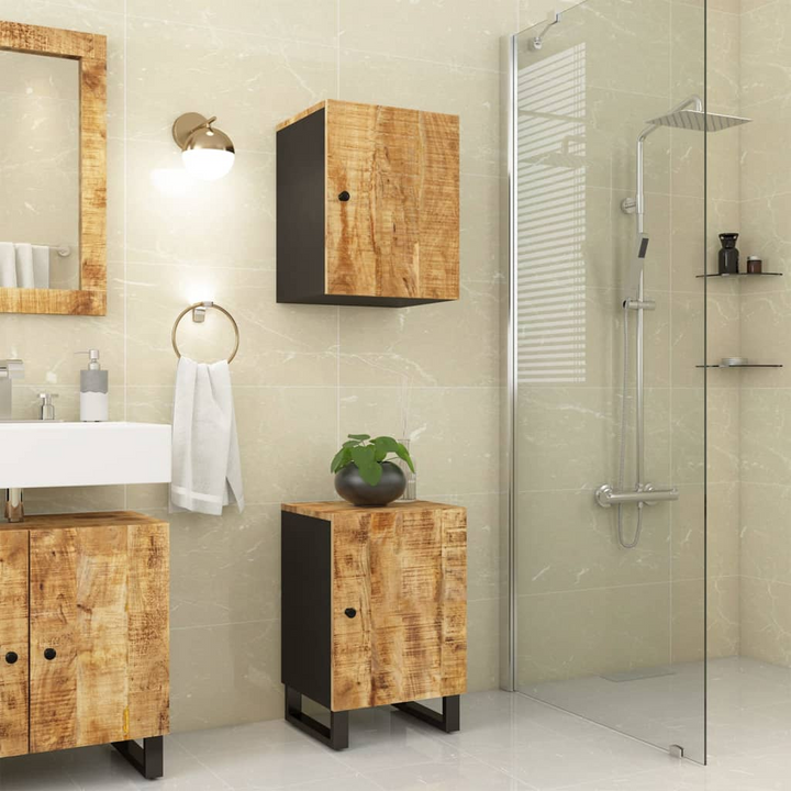 Solid Mango Wood Bathroom Cabinet - 38x33x58 cm, Rustic Storage Solution - Premium  from Home Treasures - Just £70.99! Shop now at Home Treasures