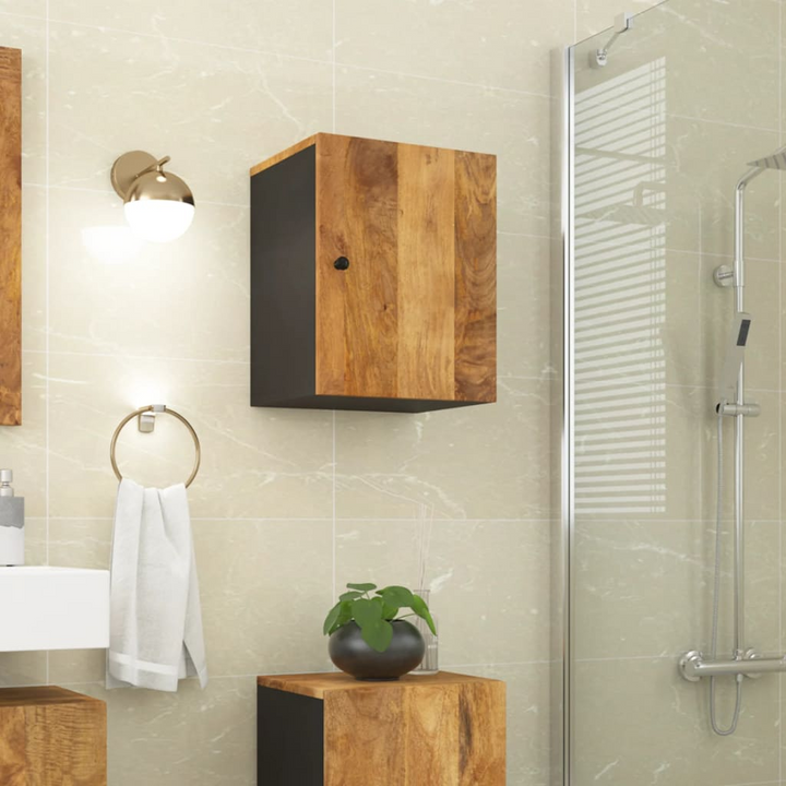 Solid Mango Wood Bathroom Wall Cabinet - 38x33x48 cm | Elegant & Space-Saving Storage Solution - Premium  from Home Treasures - Just £53.99! Shop now at Home Treasures