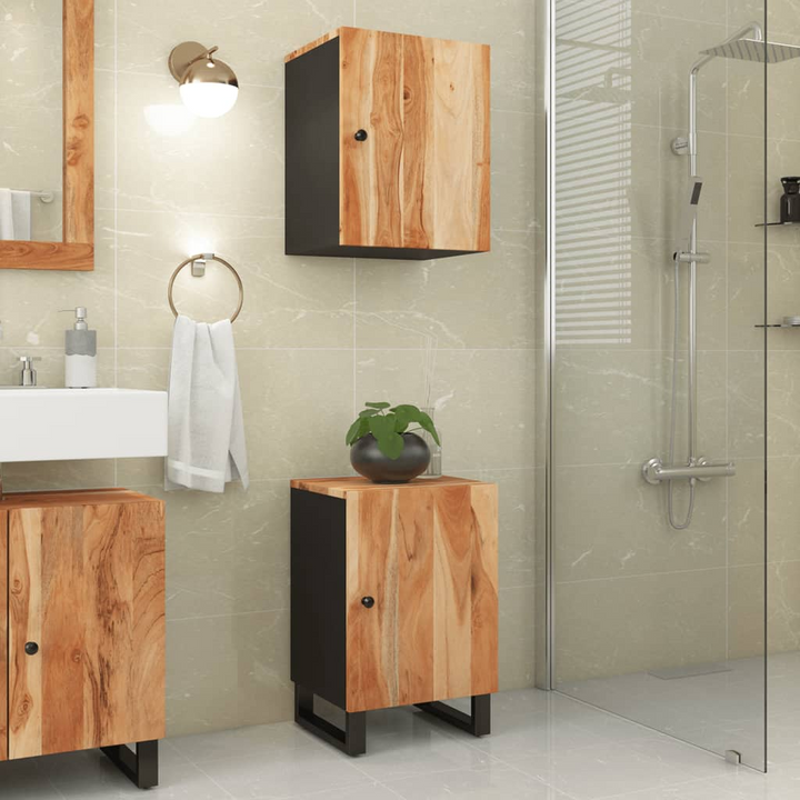 Solid Wood Acacia Bathroom Cabinet - 38x33x58 cm | Stylish & Durable Storage Solution - Premium  from Home Treasures - Just £77.99! Shop now at Home Treasures