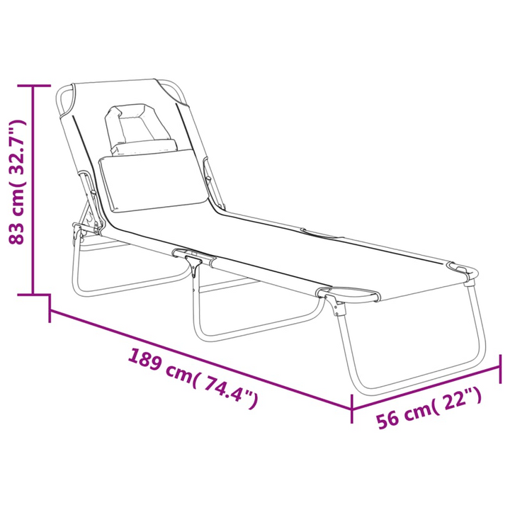 Folding Sun Lounger in Red - Adjustable Reclining Positions, Durable Oxford Fabric & Powder-Coated Steel Frame - Premium  from Home Treasures - Just £53.99! Shop now at Home Treasures