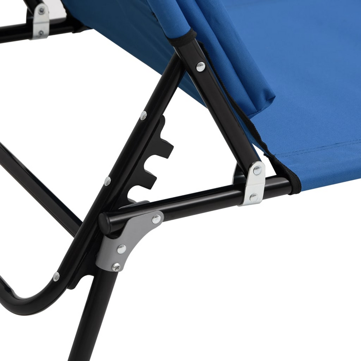 Folding Sun Lounger - Durable Blue Oxford Fabric & Sturdy Powder-Coated Steel Frame - Premium  from Home Treasures - Just £47.99! Shop now at Home Treasures