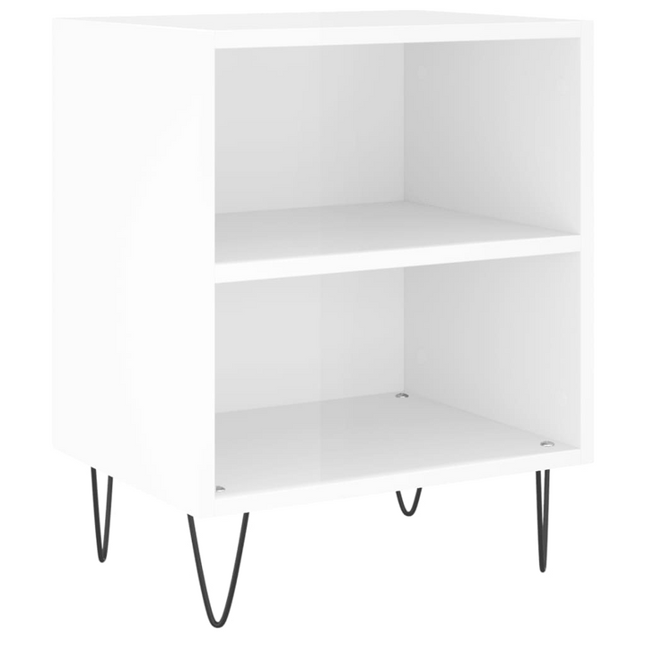 High Gloss White Bedside Cabinet - 2-Compartment Nightstand 40x30x50 cm | Engineered Wood Furniture - Premium  from Home Treasures - Just £33.99! Shop now at Home Treasures