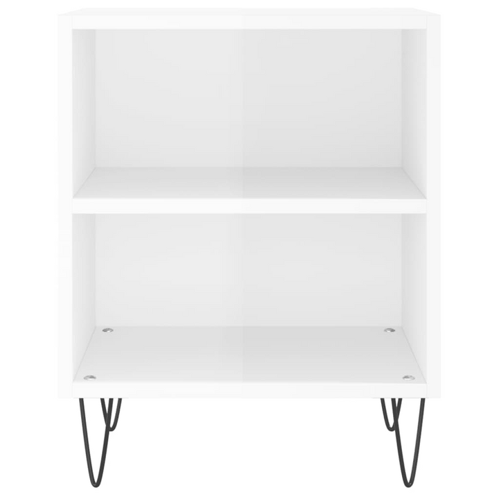 High Gloss White Bedside Cabinet - 2-Compartment Nightstand 40x30x50 cm | Engineered Wood Furniture - Premium  from Home Treasures - Just £33.99! Shop now at Home Treasures