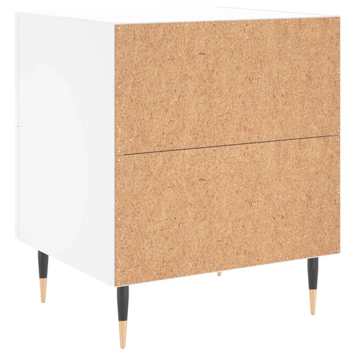 White Bedside Cabinet - Modern 2-Drawer Nightstand - 40x35x47.5 cm - Durable Engineered Wood with Metal Feet - Premium  from Home Treasures - Just £51.99! Shop now at Home Treasures