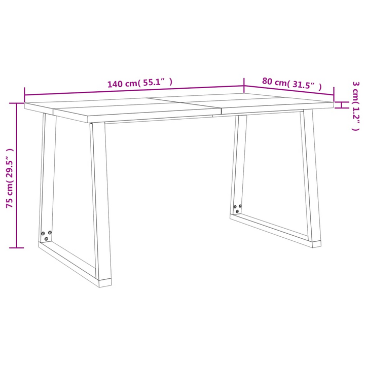 Elegant 3 Piece Dining Set - Live Edge Acacia Wood & Industrial Steel | Perfect for Modern Homes - Premium  from Home Treasures - Just £531.99! Shop now at Home Treasures