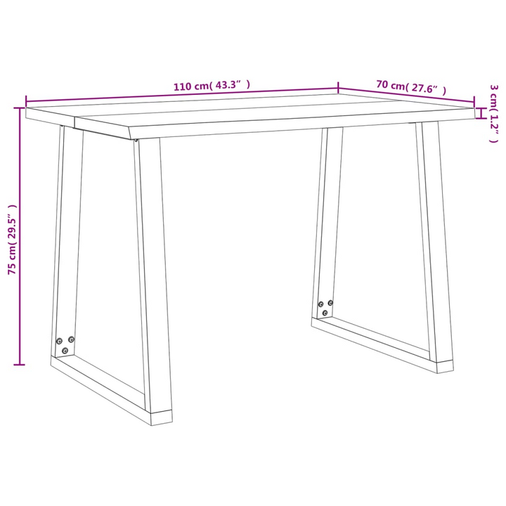 Elegant & Durable 3 Piece Dining Set with Live Edge Solid Acacia Wood - Perfect for Modern Homes - Premium  from Home Treasures - Just £423.99! Shop now at Home Treasures