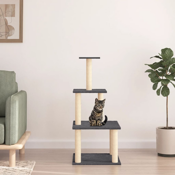 Cat Tree with Sisal Scratching Posts Dark Grey - 111 cm - Premium  from Home Treasures - Just £42.99! Shop now at Home Treasures