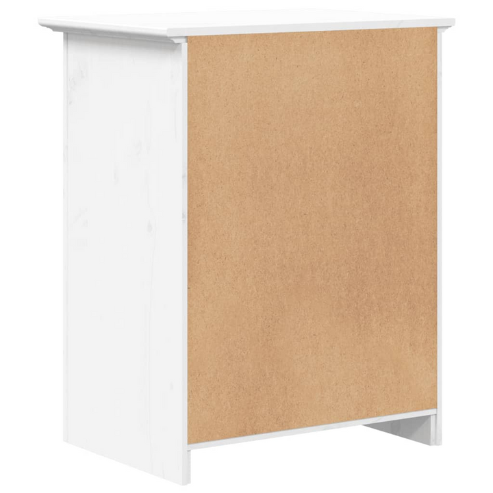 BODO Bedside Cabinet in White - Solid Pine Wood, French Style Nightstand with Storage & Metal Handle - Premium  from Home Treasures - Just £70.99! Shop now at Home Treasures