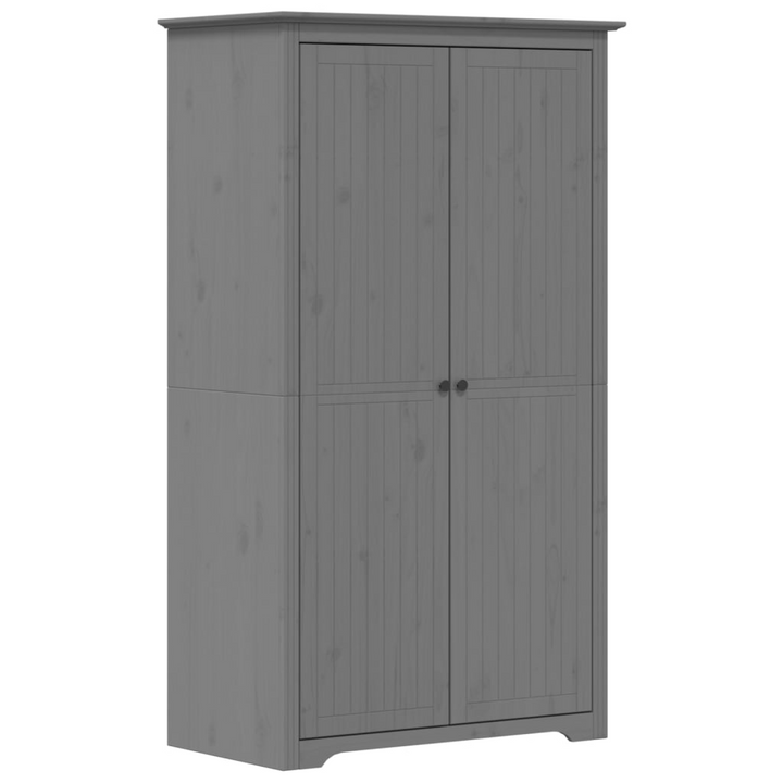 BODO Solid Pine Wood Wardrobe in Grey - French Design with Ample Storage, 101x52x176.5 cm - Premium  from Home Treasures - Just £256.99! Shop now at Home Treasures