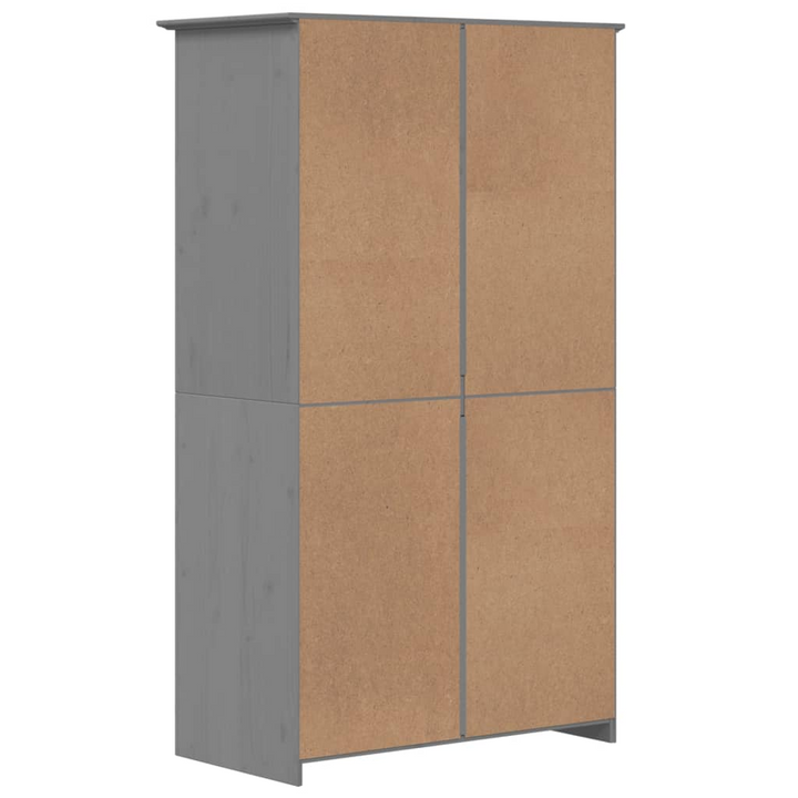 BODO Solid Pine Wood Wardrobe in Grey - French Design with Ample Storage, 101x52x176.5 cm - Premium  from Home Treasures - Just £261.99! Shop now at Home Treasures