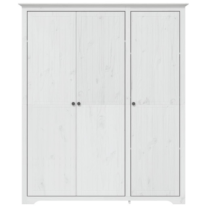 BODO Wardrobe in White – 151.5x52x176.5 cm – Solid Pine Wood French Style Wardrobe - Premium  from Home Treasures - Just £469.99! Shop now at Home Treasures