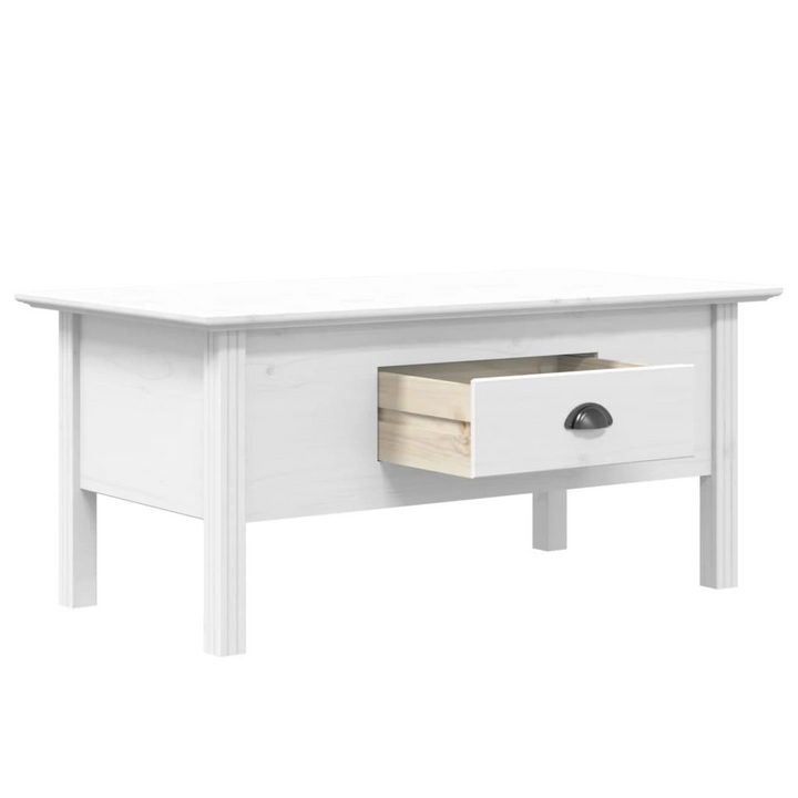 BODO Coffee Table - Elegant French-Style White Table, Durable Solid Pine Wood, 100x55x45 cm - Premium  from Home Treasures - Just £76.99! Shop now at Home Treasures