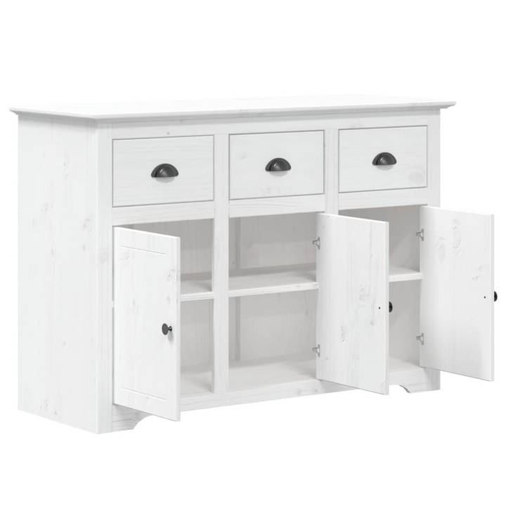 BODO White Sideboard 115x43x79.5 cm - Solid Pine Wood, French Elegance, Ample Storage - Premium  from Home Treasures - Just £271.99! Shop now at Home Treasures