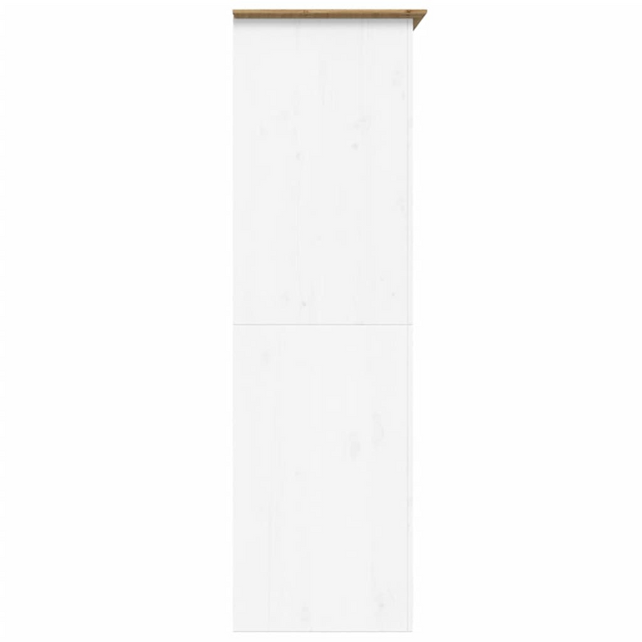 BODO Solid Wood Pine Wardrobe - White & Brown | 101x52x176.5 cm | French Style Storage Solution - Premium  from Home Treasures - Just £266.99! Shop now at Home Treasures