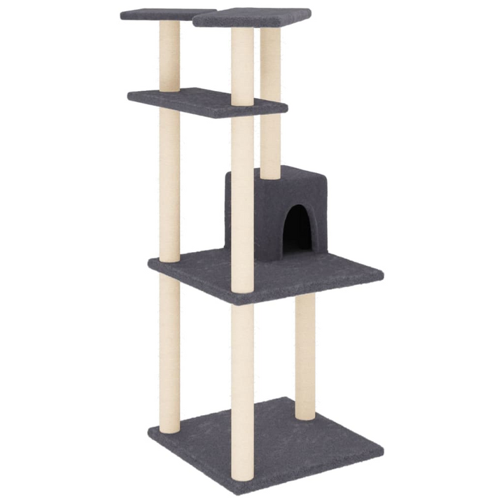 Cat Tree with Sisal Scratching Posts Dark Grey - 123 cm - Premium  from Home Treasures - Just £49.99! Shop now at Home Treasures