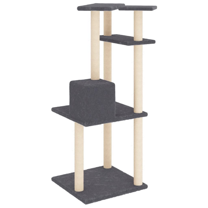 Cat Tree with Sisal Scratching Posts Dark Grey - 123 cm - Premium  from Home Treasures - Just £49.99! Shop now at Home Treasures