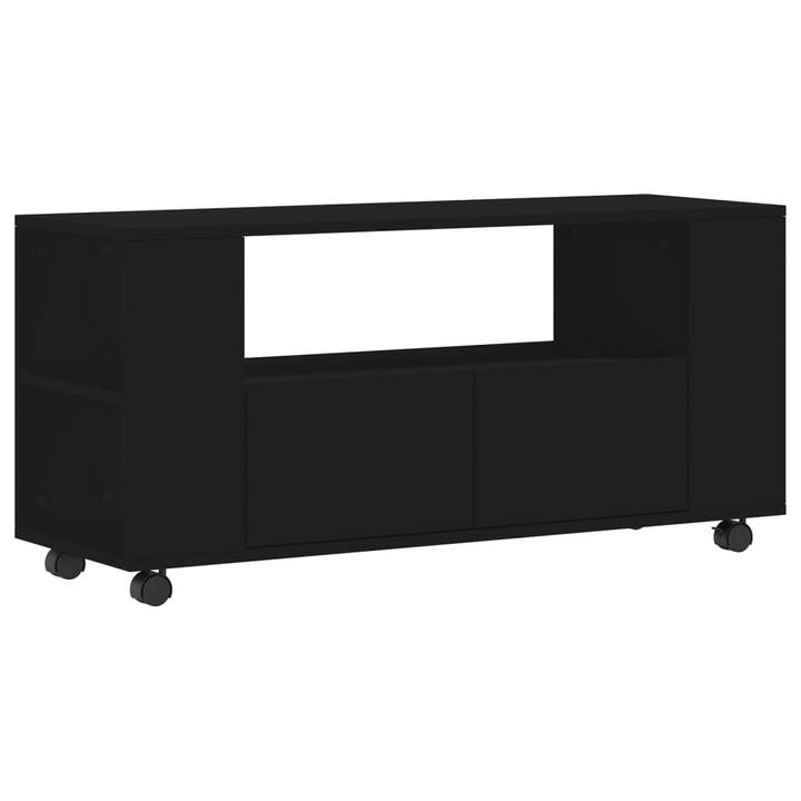 Black TV Cabinet - 102x34.5x43 cm - Engineered Wood - Modern & Durable Entertainment Stand - Premium  from Home Treasures - Just £59.99! Shop now at Home Treasures