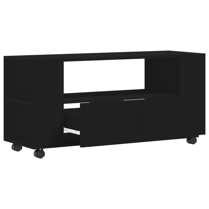 Black TV Cabinet - 102x34.5x43 cm - Engineered Wood - Modern & Durable Entertainment Stand - Premium  from Home Treasures - Just £59.99! Shop now at Home Treasures