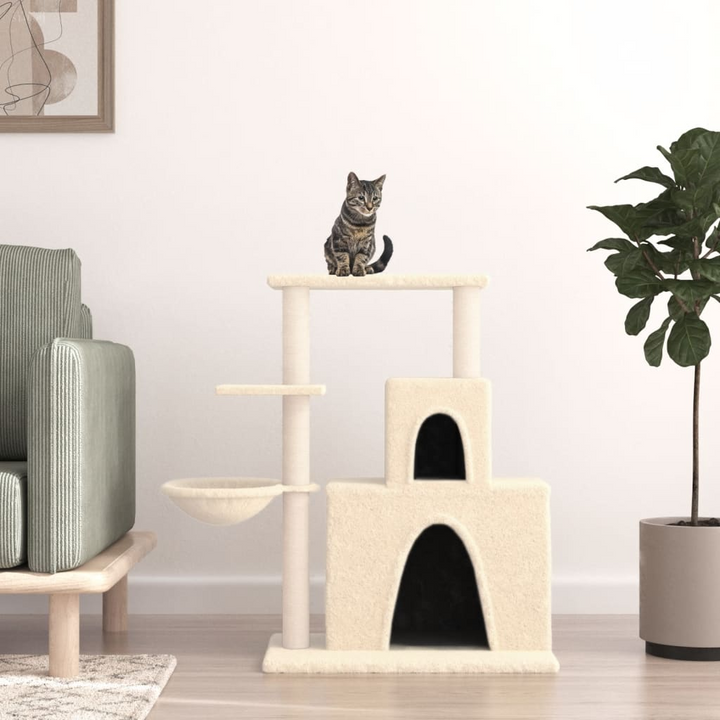 Cream Cat Tree with Sisal Scratching Posts - 83 cm Multi-Level Cat Tower - Premium  from Home Treasures - Just £50.99! Shop now at Home Treasures