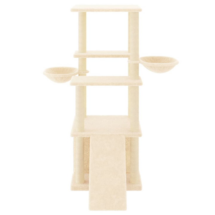 Cat Tree with Sisal Scratching Posts Cream 133 cm - Premium  from Home Treasures - Just £48.99! Shop now at Home Treasures