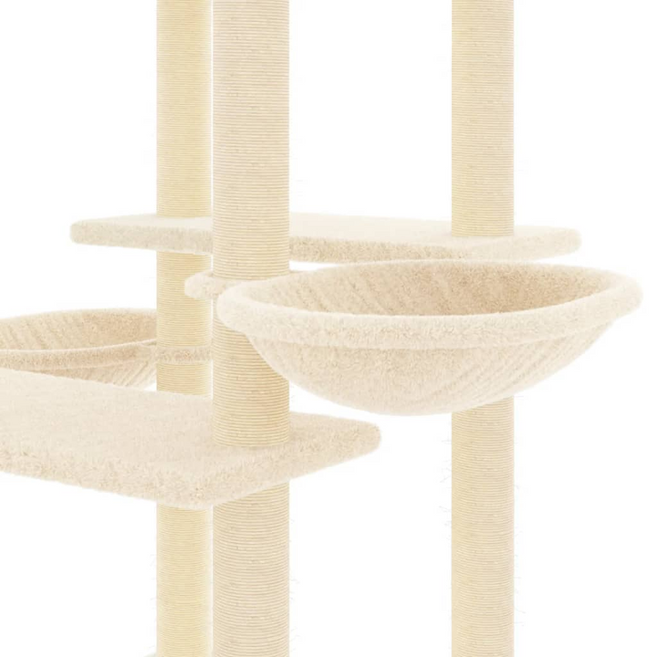 Cat Tree with Sisal Scratching Posts Cream 133 cm - Premium  from Home Treasures - Just £48.99! Shop now at Home Treasures