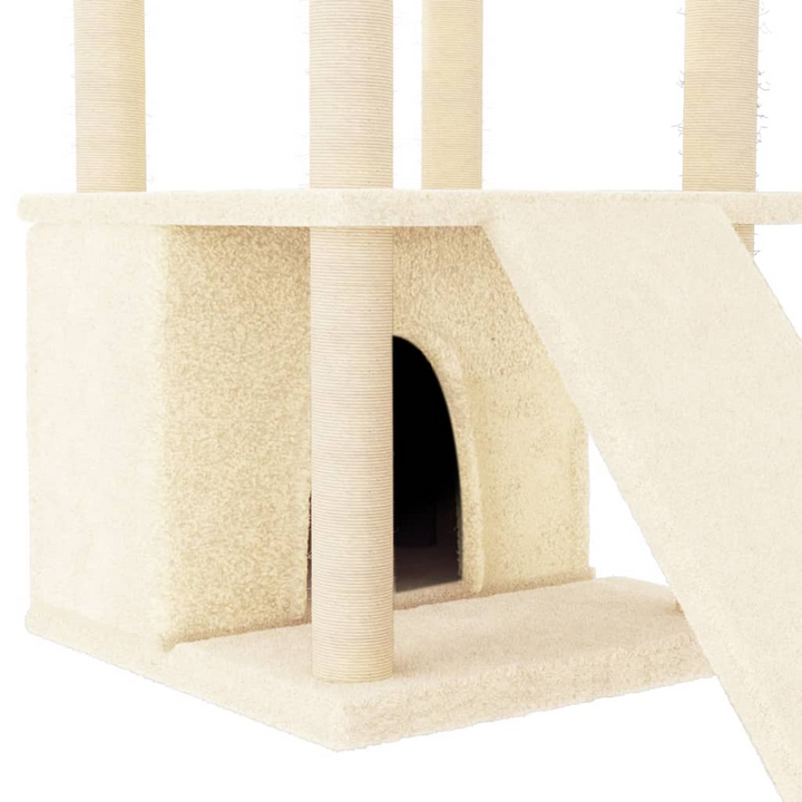 Cat Tree with Sisal Scratching Posts Cream 133 cm - Premium  from Home Treasures - Just £48.99! Shop now at Home Treasures