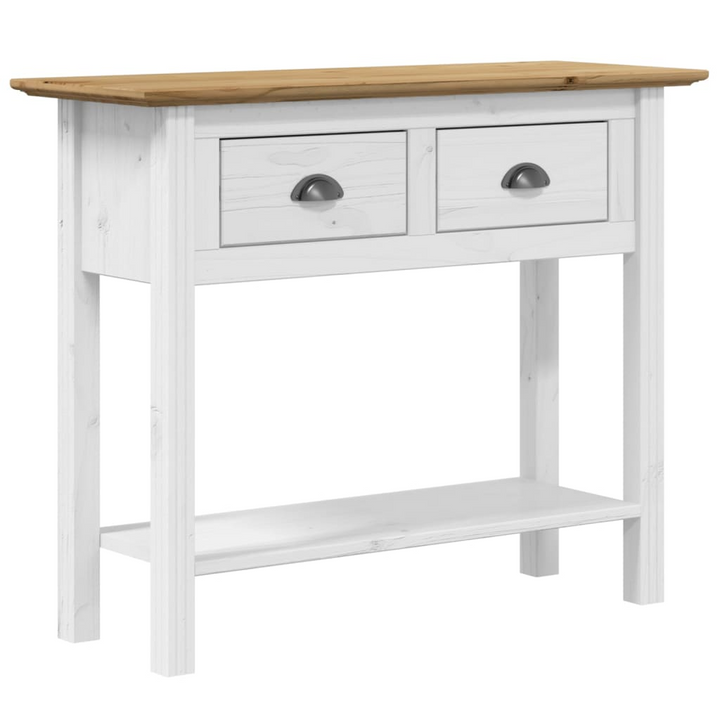 BODO Console Table 90x34.5x73 cm - Elegant Solid Pine Wood in Rustic White & Brown Finish - Premium  from Home Treasures - Just £108.99! Shop now at Home Treasures