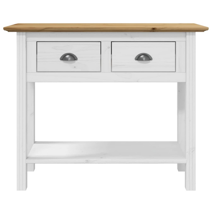 BODO Console Table 90x34.5x73 cm - Elegant Solid Pine Wood in Rustic White & Brown Finish - Premium  from Home Treasures - Just £108.99! Shop now at Home Treasures