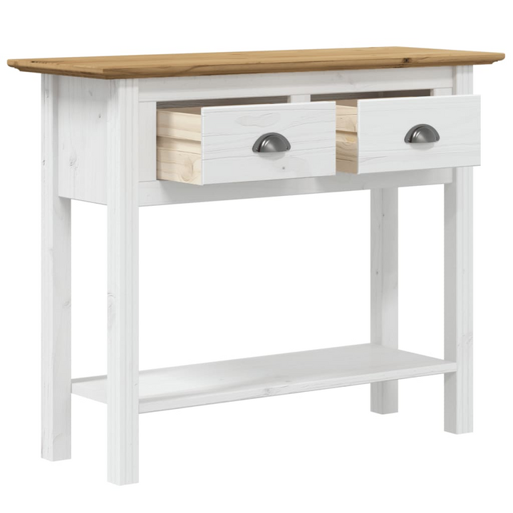 BODO Console Table 90x34.5x73 cm - Elegant Solid Pine Wood in Rustic White & Brown Finish - Premium  from Home Treasures - Just £108.99! Shop now at Home Treasures