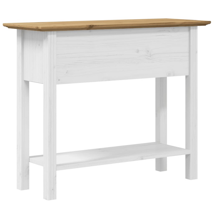 BODO Console Table 90x34.5x73 cm - Elegant Solid Pine Wood in Rustic White & Brown Finish - Premium  from Home Treasures - Just £108.99! Shop now at Home Treasures