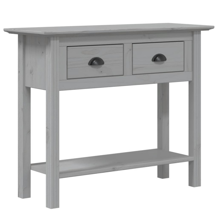 BODO Console Table in Grey - French Style, Solid Pine Wood, 2 Drawers, 90x34.5x73 cm - Premium  from Home Treasures - Just £89.99! Shop now at Home Treasures