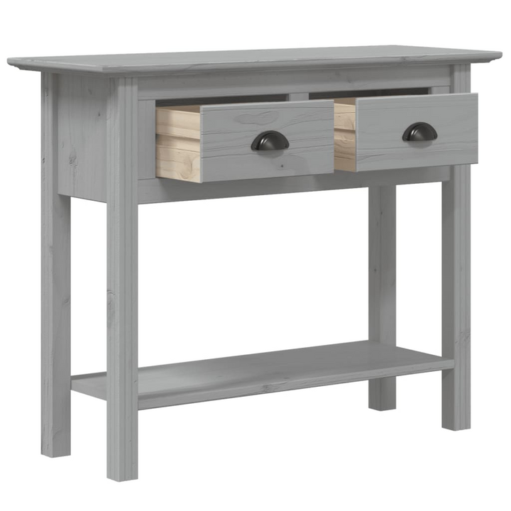 BODO Console Table in Grey - French Style, Solid Pine Wood, 2 Drawers, 90x34.5x73 cm - Premium  from Home Treasures - Just £89.99! Shop now at Home Treasures